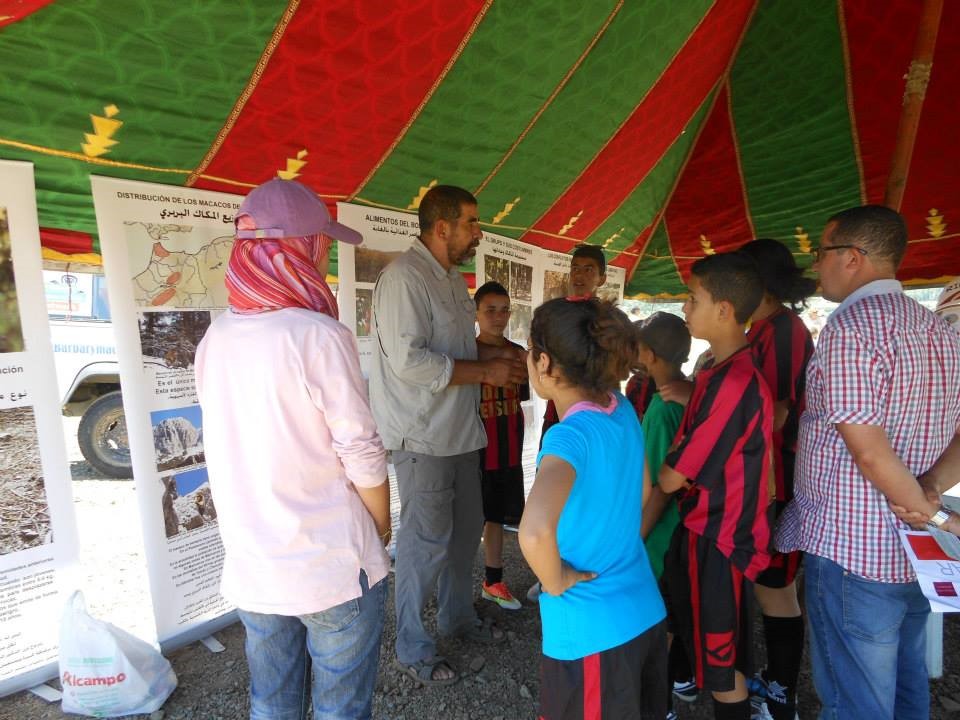 Ahmed &Kenza from Barbary Macaque Conservation & Awareness teaching about the importance of wildlife conservation